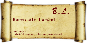 Bernstein Loránd névjegykártya